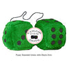 4 Inch Emerald Green Plush Dice with Black Dots