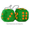 4 Inch Emerald Green Plush Dice with Orange Dots