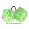 3 Inch Lime Green Fluffy Dice with Lime Green Dots