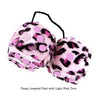 3 Inch Pink Leopard Plush Dice with Light Pink Dots
