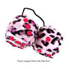 3 Inch Pink Leopard Plush Dice with Red Dots