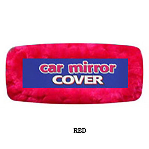 Fuzzy Rear View Mirror Cover - Red