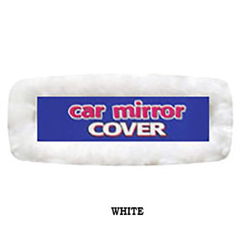 Fluffy Rear View Mirror Cover - White