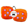 3 Inch Orange Fuzzy Dice