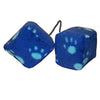 3 Inch Paw Print Fuzzy Dice - Blue