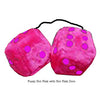 3 Inch Hot Pink Furry Dice with Hot Pink Dots