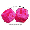 4 Inch Hot Pink Plush Dice with Red Dots