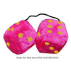 3 Inch Hot Pink Furry Dice with GOLD GLITTER DOTS