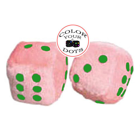 4 Inch Light Pink Fuzzy Car Dice