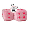 3 Inch Pink Fuzzy Car Dice
