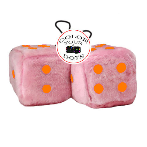 4 Inch Pink Fuzzy Car Dice