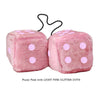 4 Inch Pink Fuzzy Car Dice with LIGHT PINK GLITTER DOTS