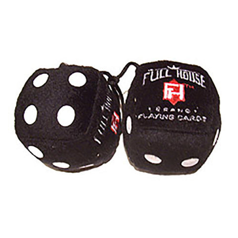 3 Inch Black "FULL HOUSE" Poker Fluffy Dice