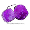 4 Inch Royal Purple Fuzzy Dice with Royal Purple Dots