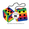 4 Inch Pride Rainbow Furry Dice with Black Dots