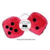 4 Inch Red Fuzzy Car Dice with Black Dots