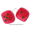 4 Inch Red Fuzzy Car Dice with Dark Brown Dots