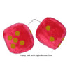 3 Inch Red Fuzzy Car Dice with Light Brown Dots