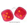 4 Inch Red Fuzzy Car Dice with Orange Dots