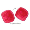 4 Inch Red Fuzzy Car Dice with Red Dots