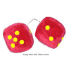 4 Inch Red Fuzzy Car Dice with Yellow Dots