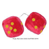 4 Inch Red Fuzzy Car Dice with GOLD GLITTER DOTS