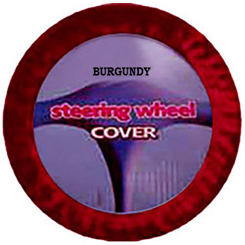 Fuzzy Steering Wheel Cover - Burgundy