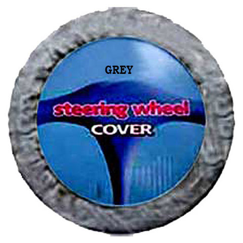 Fuzzy Steering Wheel Cover - Grey