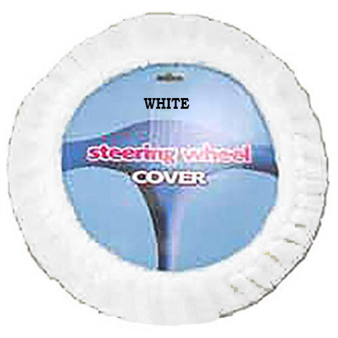 Fuzzy Steering Wheel Cover - White