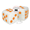 3 Inch White Fuzzy Car Dice