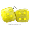 4 Inch Yellow Fuzzy Dice with Yellow Dots