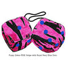 4 Inch Zebra Pink Fuzzy Dice with Royal Navy Blue Dots