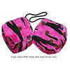 4 Inch Zebra Pink Fuzzy Dice with Dark Brown Dots