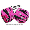 4 Inch Zebra Pink Fuzzy Dice with Grey Dots