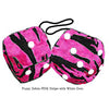 4 Inch Zebra Pink Fuzzy Dice with White Dots