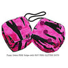 4 Inch Zebra Pink Fuzzy Dice with HOT PINK GLITTER DOTS