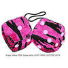 4 Inch Zebra Pink Fuzzy Dice with LIGHT PINK GLITTER DOTS