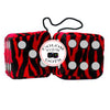 4 Inch Red Zebra Fluffy Dice