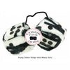 3 Inch Zebra Fuzzy Dice with Black Dots