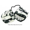 3 Inch Zebra Fuzzy Dice with Grey Dots