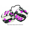4 Inch Zebra Fuzzy Dice with Hot Pink Dots