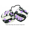 3 Inch Zebra Fuzzy Dice with Lavender Purple Dots