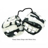 4 Inch Zebra Fuzzy Dice with White Dots
