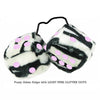 3 Inch Zebra Fuzzy Dice with LIGHT PINK GLITTER DOTS