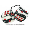 3 Inch Zebra Fuzzy Dice with RED GLITTER DOTS